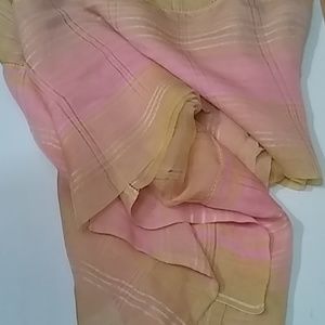 Pale pink and celadon silk oversized wrap